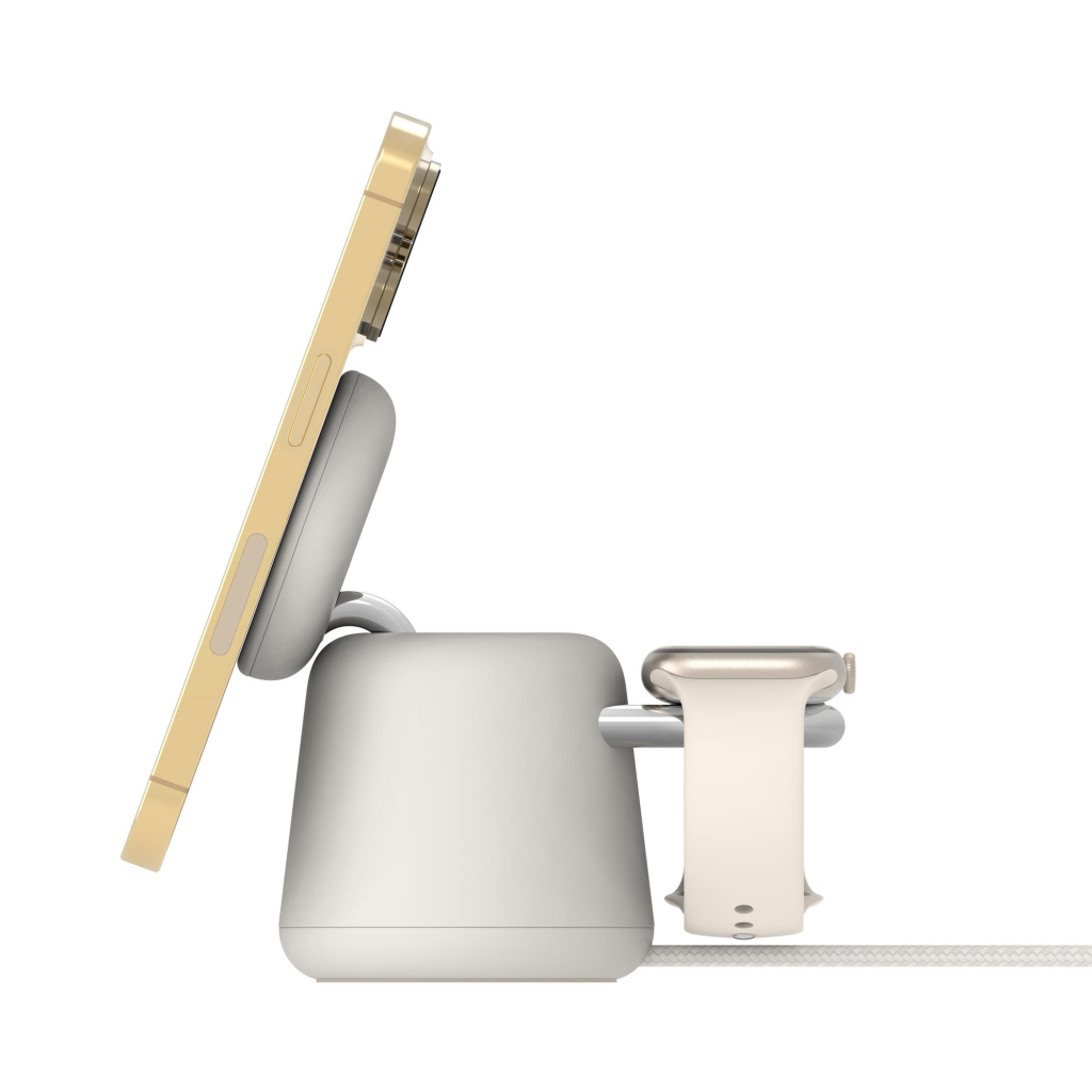 Зарядний пристрій Belkin 2in1 MagSafe iPhone/Watch/AirPods Sand Mass (WIZ020VFH37) - изображение 8
