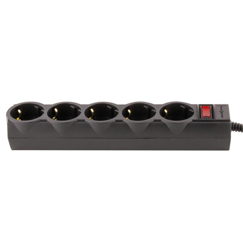 Мережевий фільтр живлення LogicPower LP-X5 PREMIUM, 3m black (9584) - зображення 2