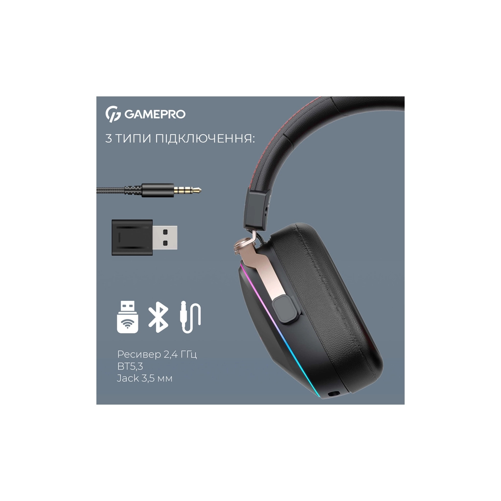 Навушники GamePro Asgard Valkyria RGB Tri-Mod (HSW249B) - зображення 10