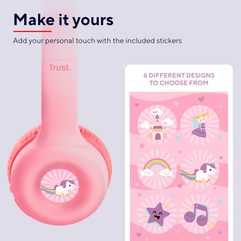 Навушники Trust Nouna Kids Wireless Pink (25274) - зображення 7