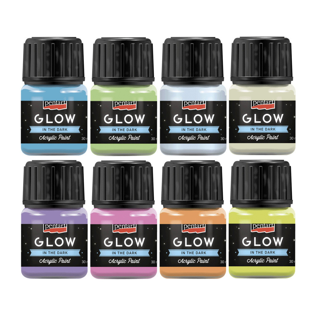Акрилові фарби Pentart для декору Glow in the dark, Блакитна, 30 мл (5997412761443) - зображення 2