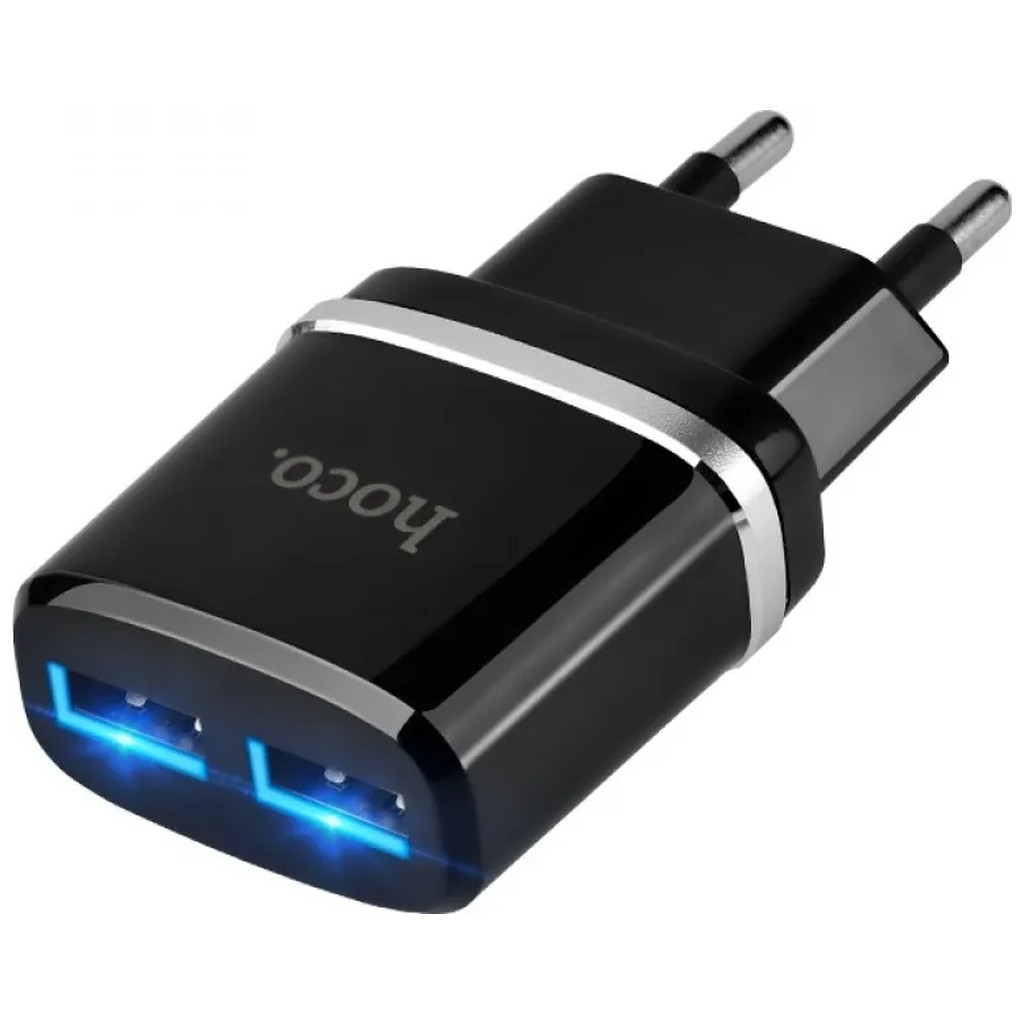 Зарядний пристрій HOCO C12 Smart dual USB (Micro cable)charger set Black (6957531064114) - зображення 4
