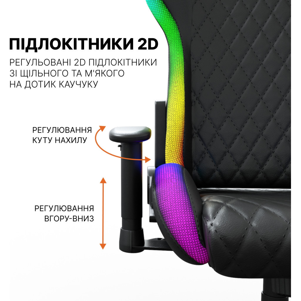 Крісло ігрове GamePro Hero RGB Black (GC-700-Black) - изображение 10