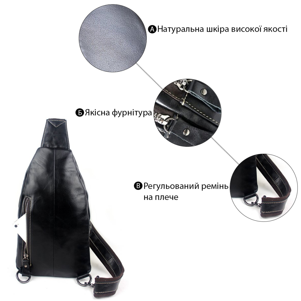 Сумка Vintage На плече Чорна (14760) - зображення 4