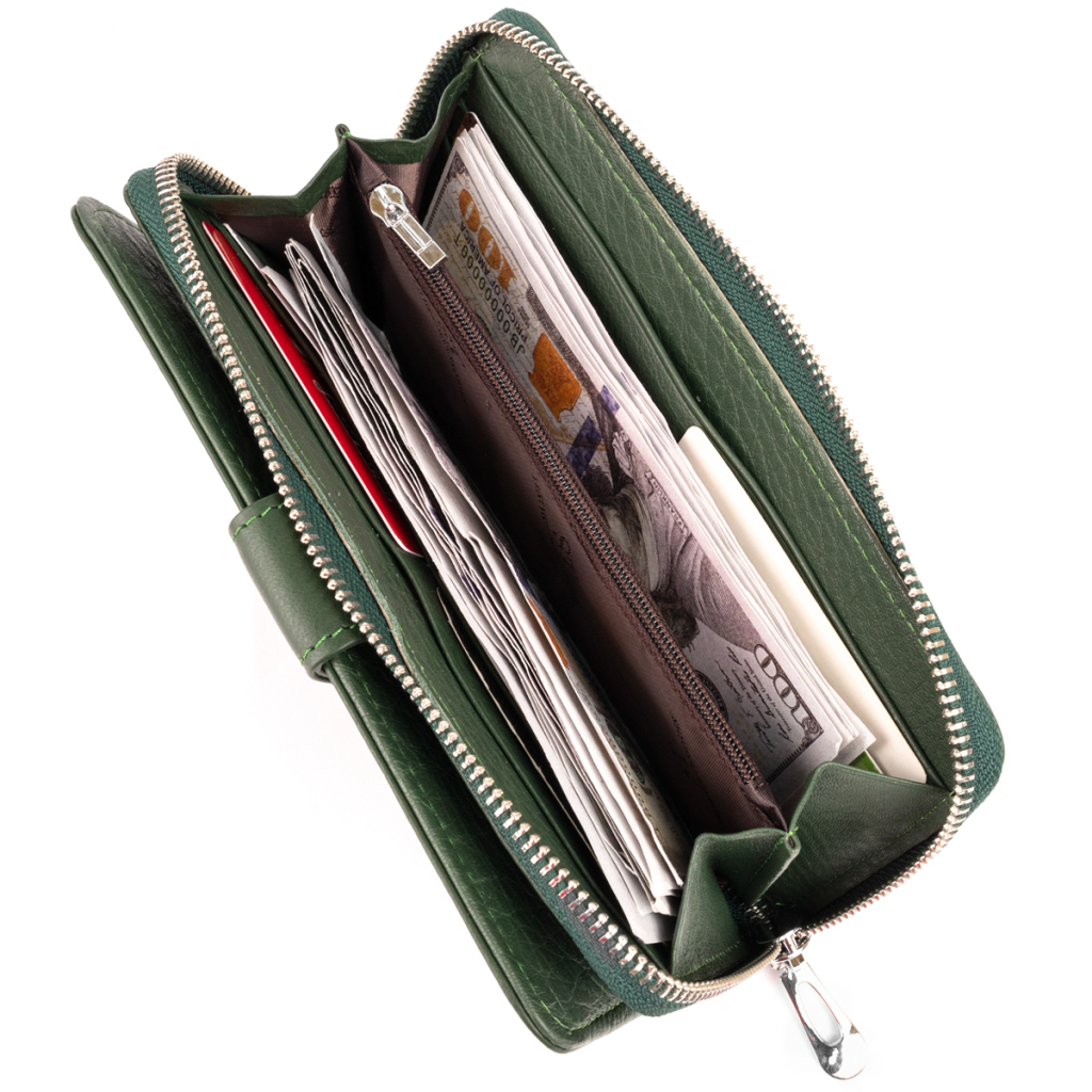 Гаманець ST Leather Зі шкіри унісекс Зелений (19304) - зображення 6