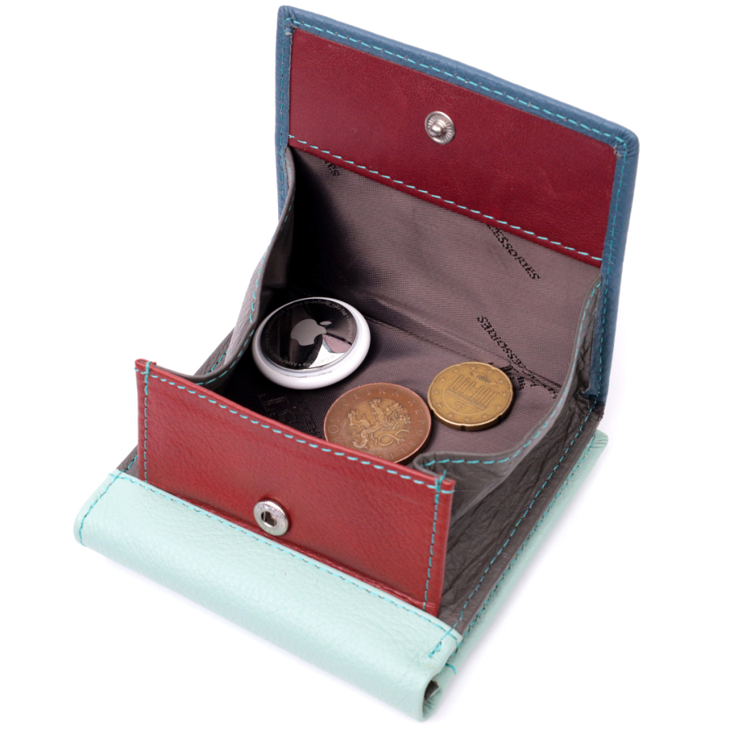 Гаманець ST Leather З монетницею з натуральної шкіри Різнокольоровий (19508) - зображення 7