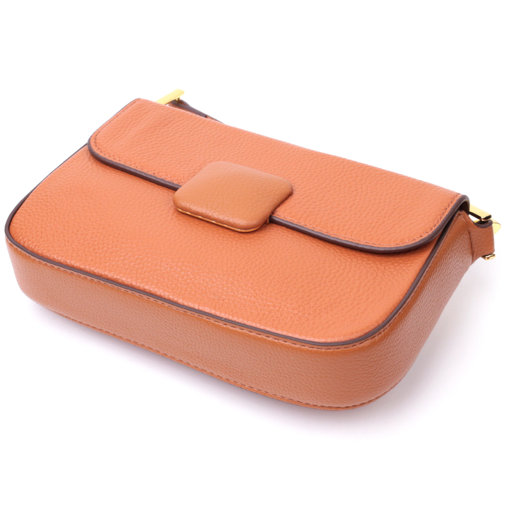 Сумка Vintage З твердим каркасом з натуральної шкіри Коричнева (22390) - зображення 3