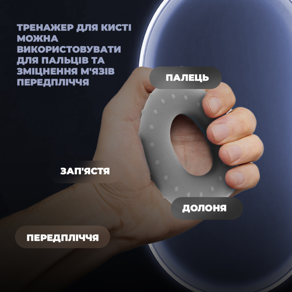 Еспандер PowerPlay PP-4338 Hand Grip Large 25 кг Сірий (PP_4338_Grey_25kg) - зображення 7