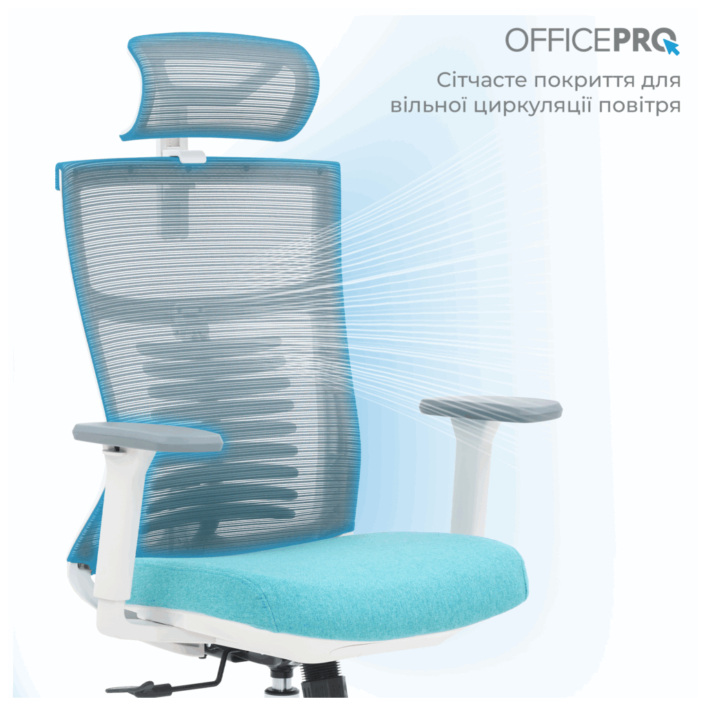 Офісне крісло OfficePro Balance OC550-W-DG-BL (OC550-W-DG-BL) - зображення 4