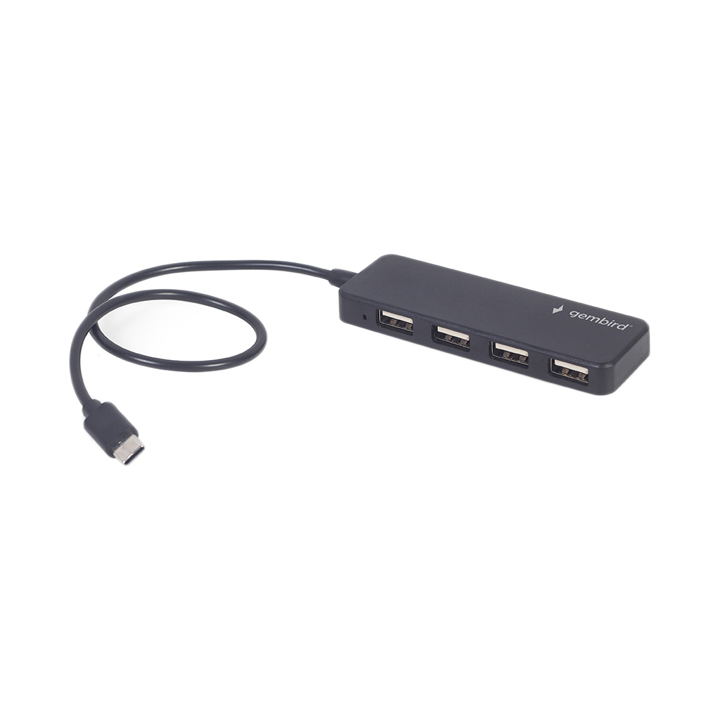 Концентратор Gembird USB-C 4 ports USB 2.0 black (UHB-CM-U2P4-01) - зображення 1