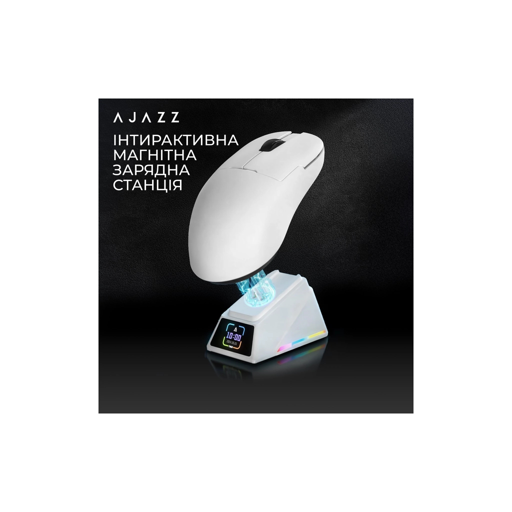 Мишка Ajazz AJ159 APEX Wireless/Bluetooth/USB White (AJM159-A-W) - зображення 8