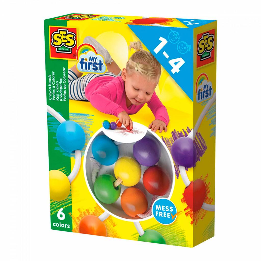 Олівці кольорові Ses Creative серії My first Воскові олівці-намистинки 6 кольорів (00244S) - изображение 1