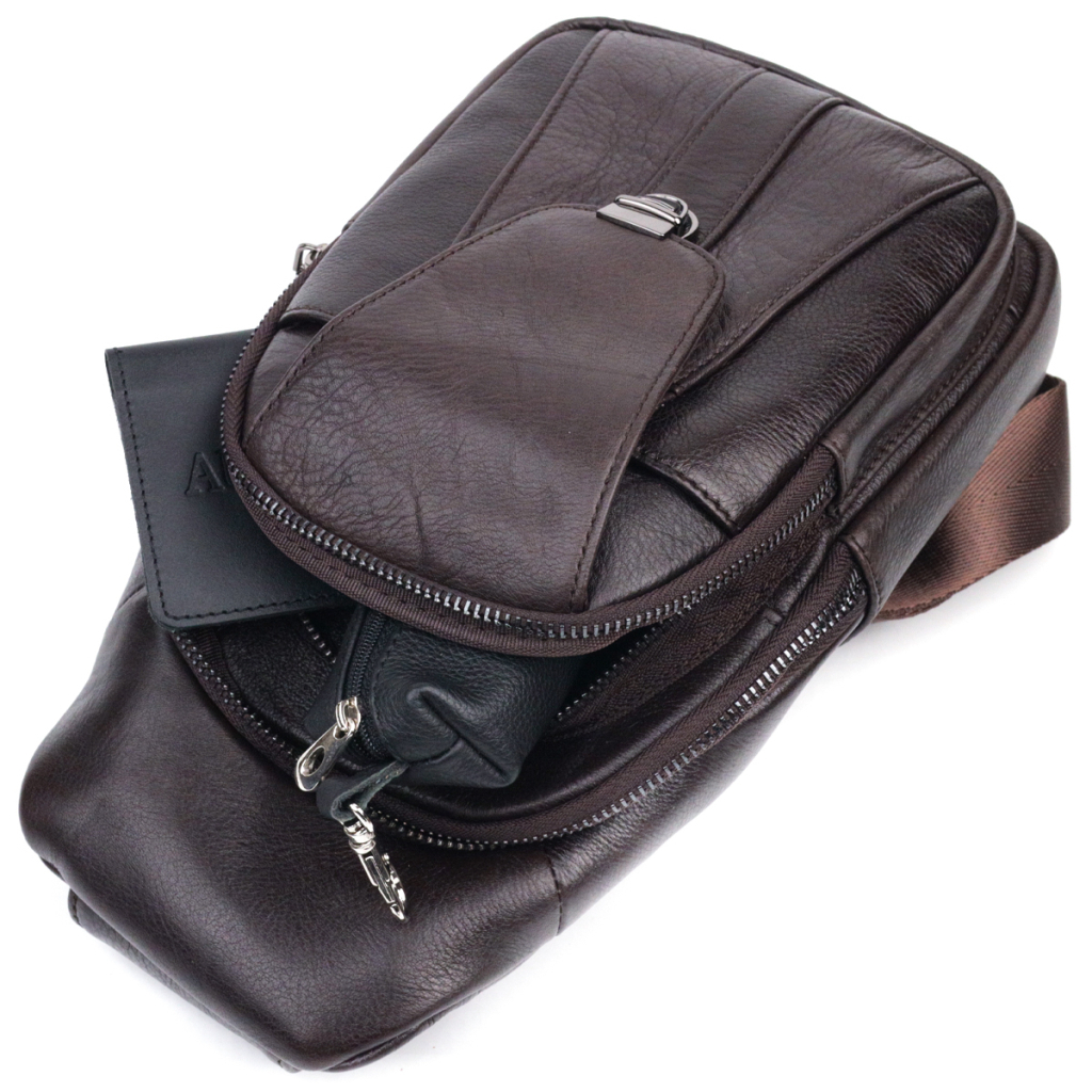 Сумка Vintage Чоловіча через плече з натуральної шкіри Коричнева (21306) - зображення 8