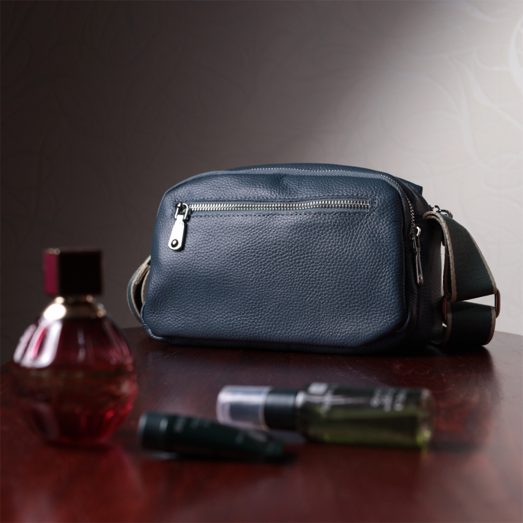 Сумка Vintage З двома відділеннями з натуральної шкіри Синя (22595) - зображення 12