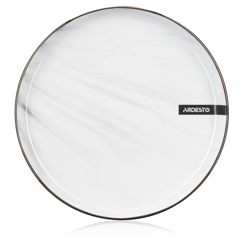 Тарілка Ardesto Marmo Біла 19 см Десертна (AR2919MRW) - зображення 1