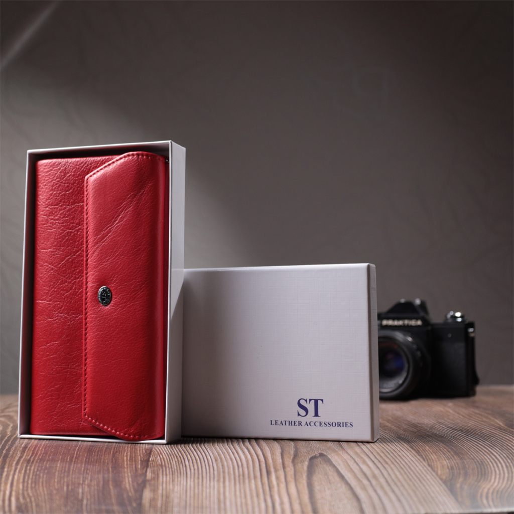 Гаманець ST Leather З натуральної шкіри Червоний (22699) - зображення 12