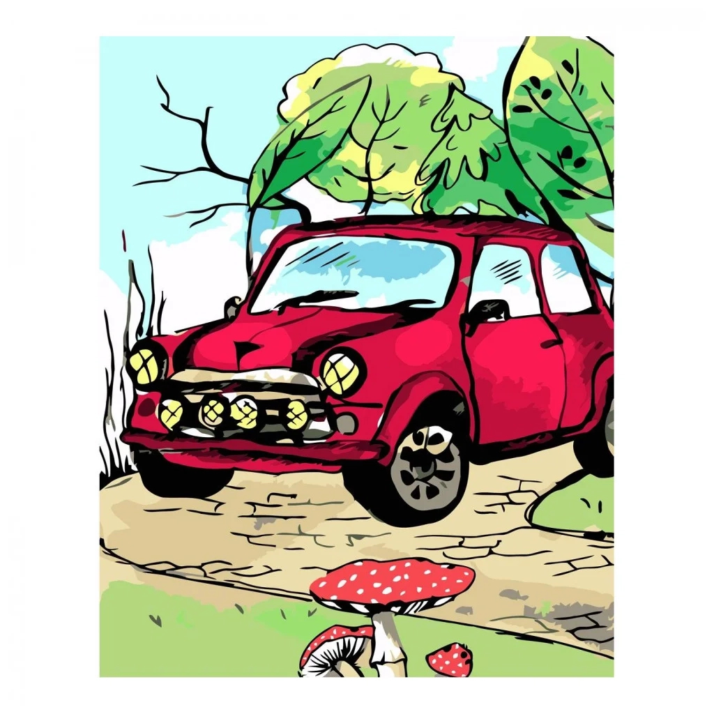 Картина по номерам Strateg Червоне намальоване авто 30х40 см (SV-0002) - зображення 1