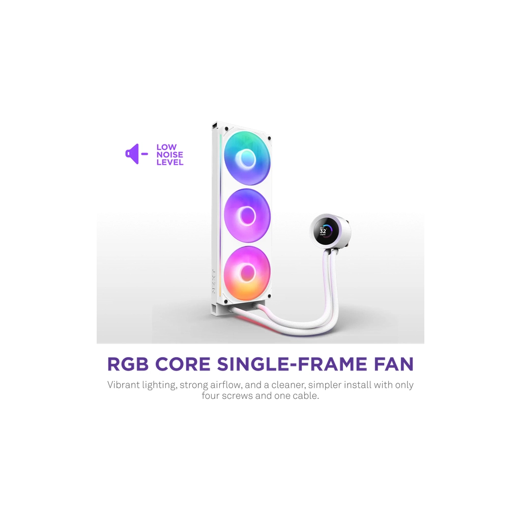 Система рідинного охолодження NZXT Kraken Plus RGB V2-360 mm AIO liquid cooler Wh (RL-KR360-W2) - зображення 3