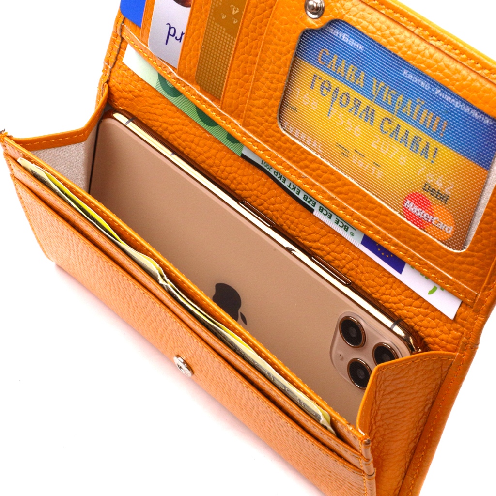 Гаманець Canpellini З натуральної шкіри Жовтий (21832) - зображення 6