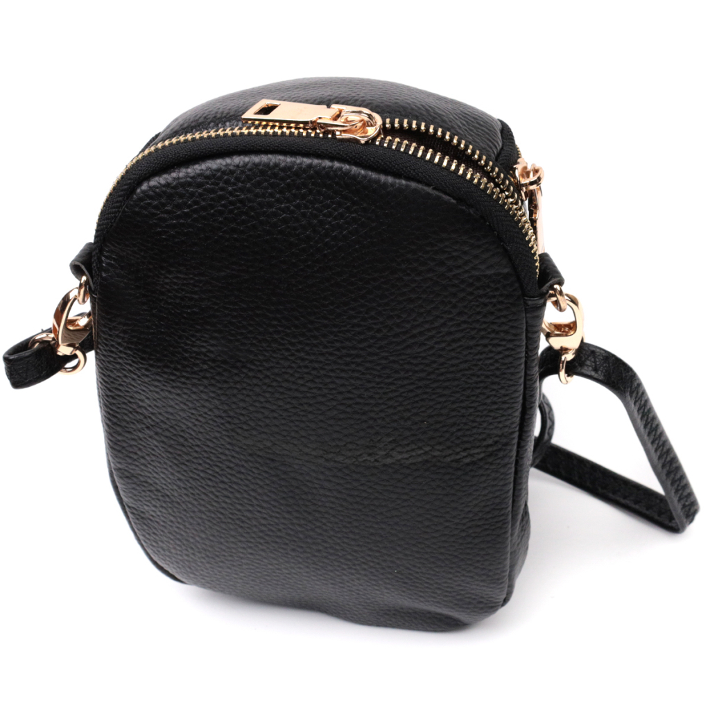 Сумка Vintage З м'якої натуральної шкіри Чорна (22338) - зображення 2