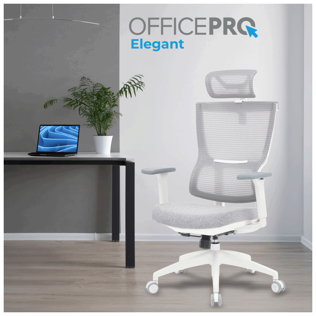Офісне крісло OfficePro Elegant OC600-W-LG-LG (OC600-W-LG-LG) - зображення 2