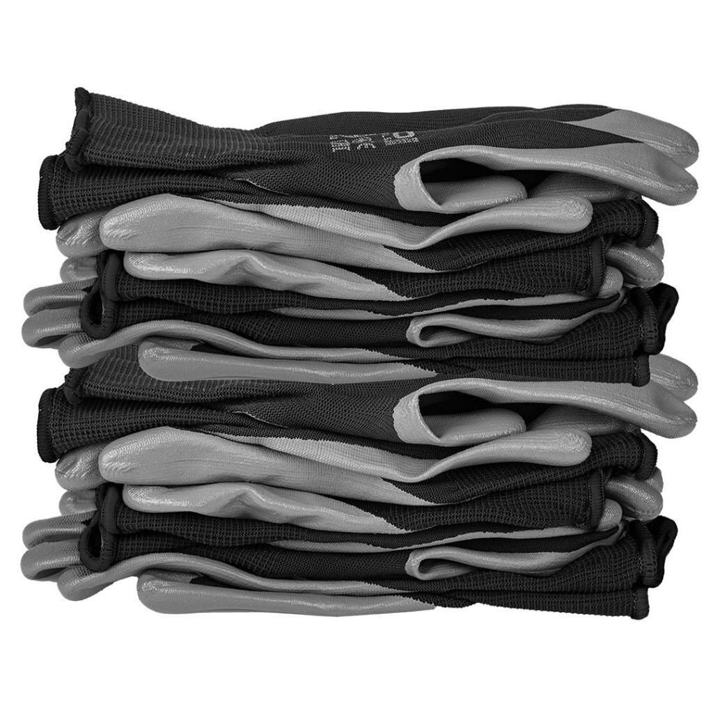 Захисні рукавиці Neo Tools комплект 12шт, поліестер з нітриловим покриттям, р.11, сіро-чорний (97-647-11) - зображення 7