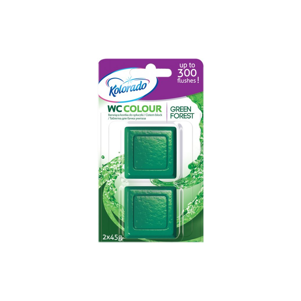 Засіб для чищення унітазу Kolorado Кубики для зливного бачка Зелений ліс 2 шт. (5902506004405) - зображення 1
