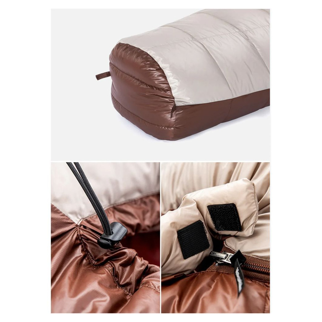 Спальний мішок Naturehike Snowbird NH20YD001 натуральний пух L Brown 380 g (6927595761281) - зображення 6