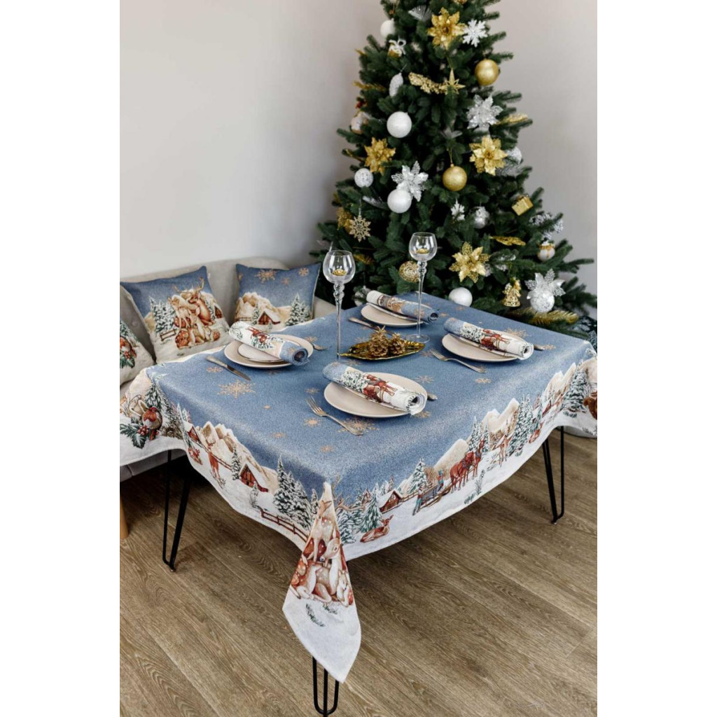 Скатертина Прованс гобеленова Блакитне сяйво 135х350см (4823093450264) - зображення 3