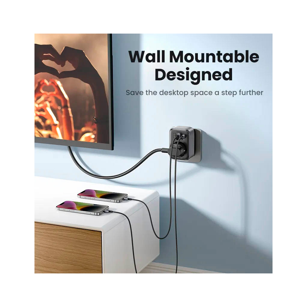 Зарядний пристрій Ugreen 3xUSB 30W Outlet Extender (2хUSB-A+USB-C) CD314 (90613) - зображення 11