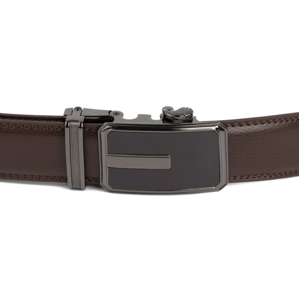 Ремінь Vintage Чоловічий тонкий з пряжкою автомат Коричневий (20308) - зображення 6