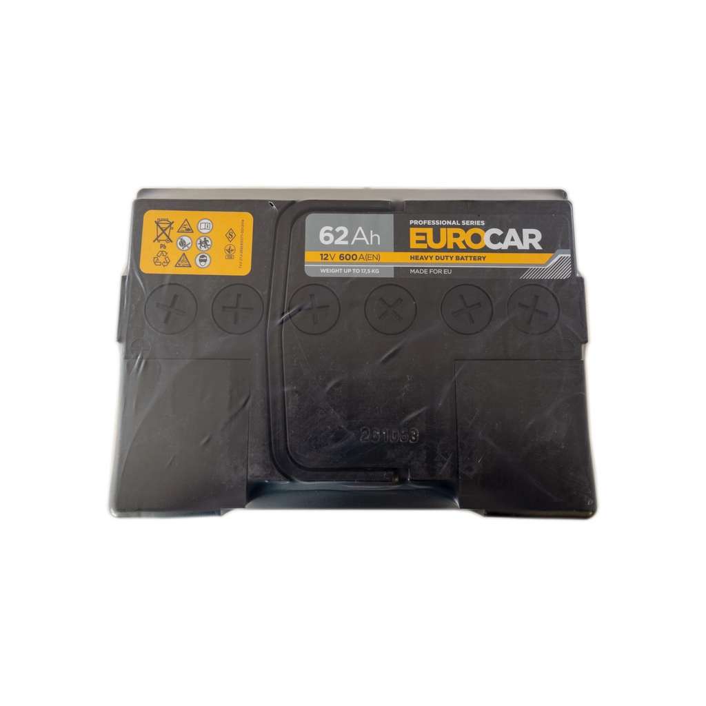 Акумулятор автомобільний EUROCAR 6СТ-62АЗ (1) (+/-) (L2) 600А 12V (E) - зображення 3