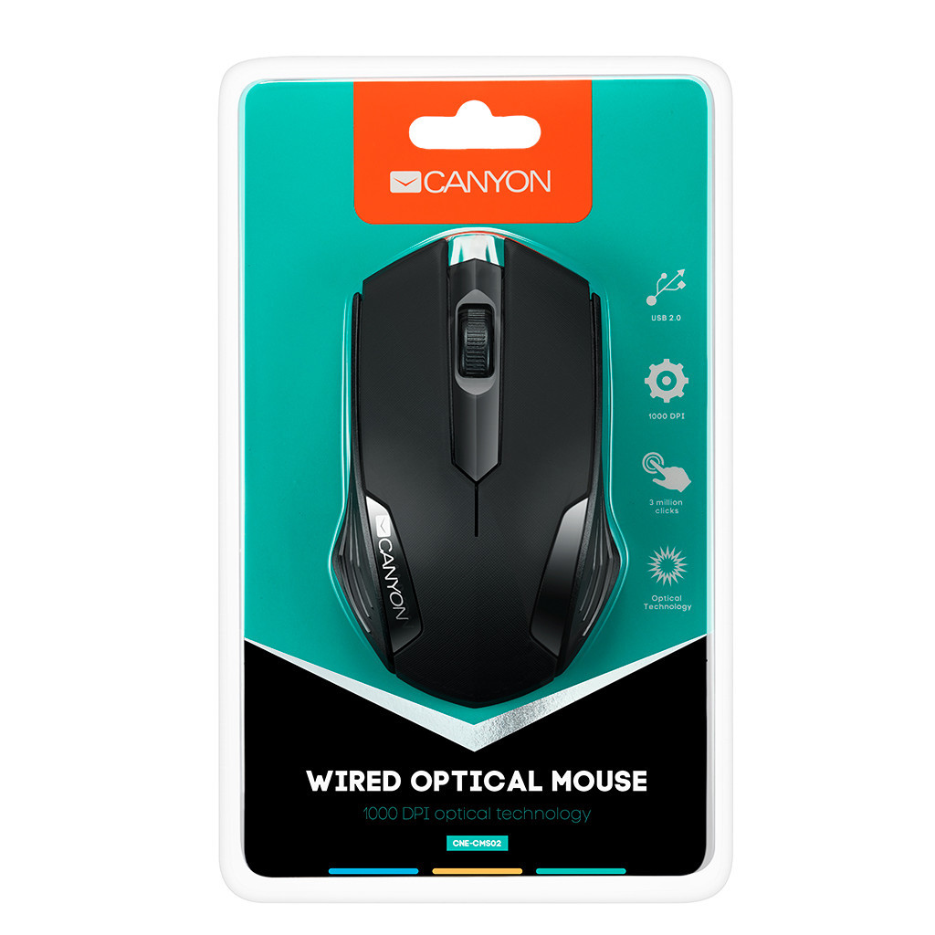 Мишка Canyon CM-02 USB Black (CNE-CMS02B) - зображення 4