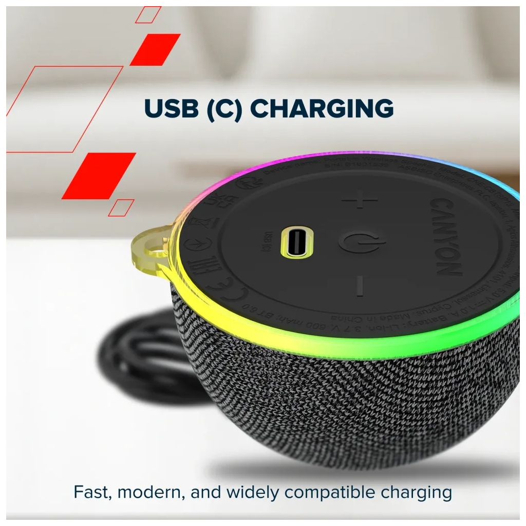 Акустична система Canyon OnMove 13 Black (CNE-CBTSP13B) - зображення 12