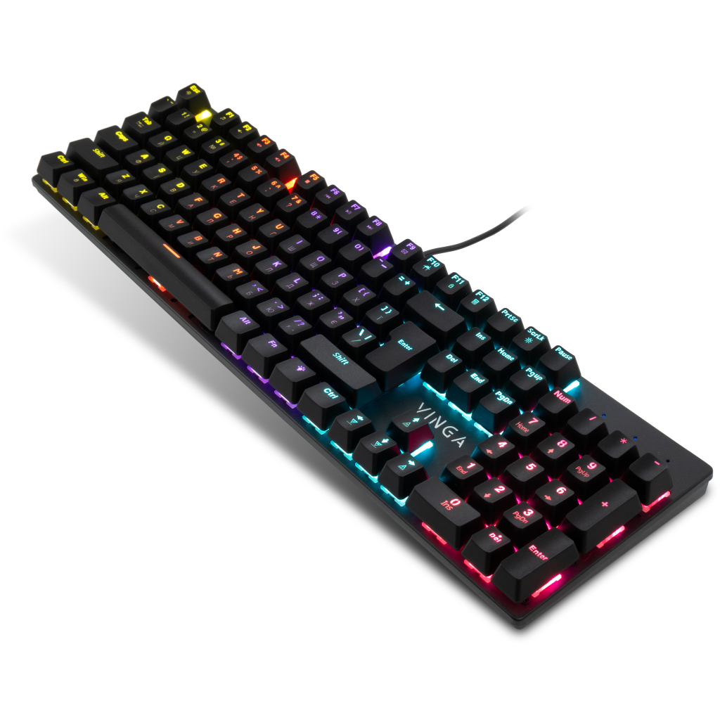 Клавіатура Vinga KBGM-101 LED Red Switch USB Black - зображення 2