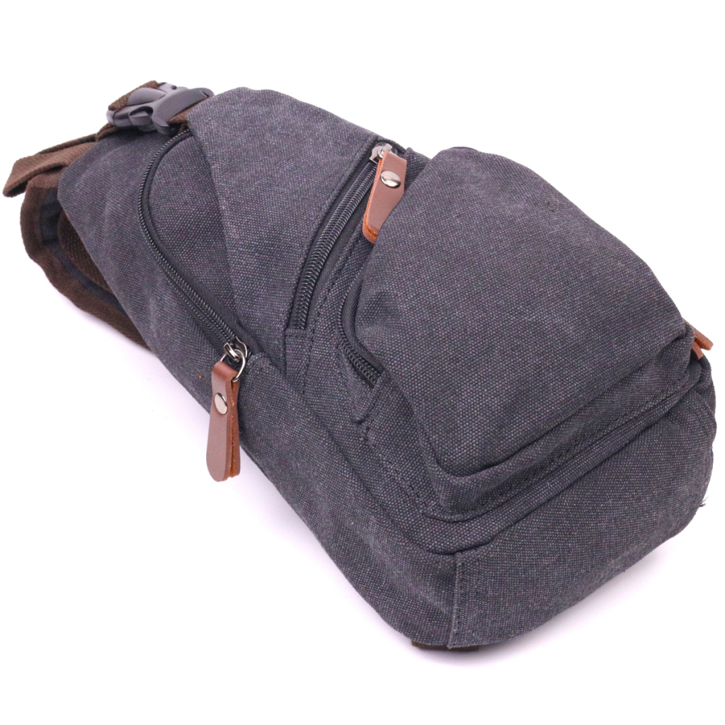 Сумка Vintage Через плече з кабелем USB текстильна Чорна (21221) - зображення 3