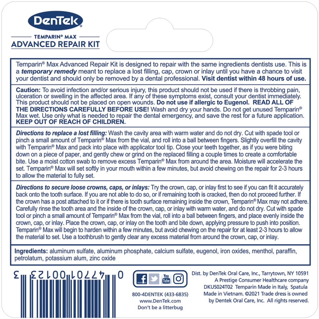 Засіб для відновлення пломб DenTek Temparin max (047701001233) - picture 2