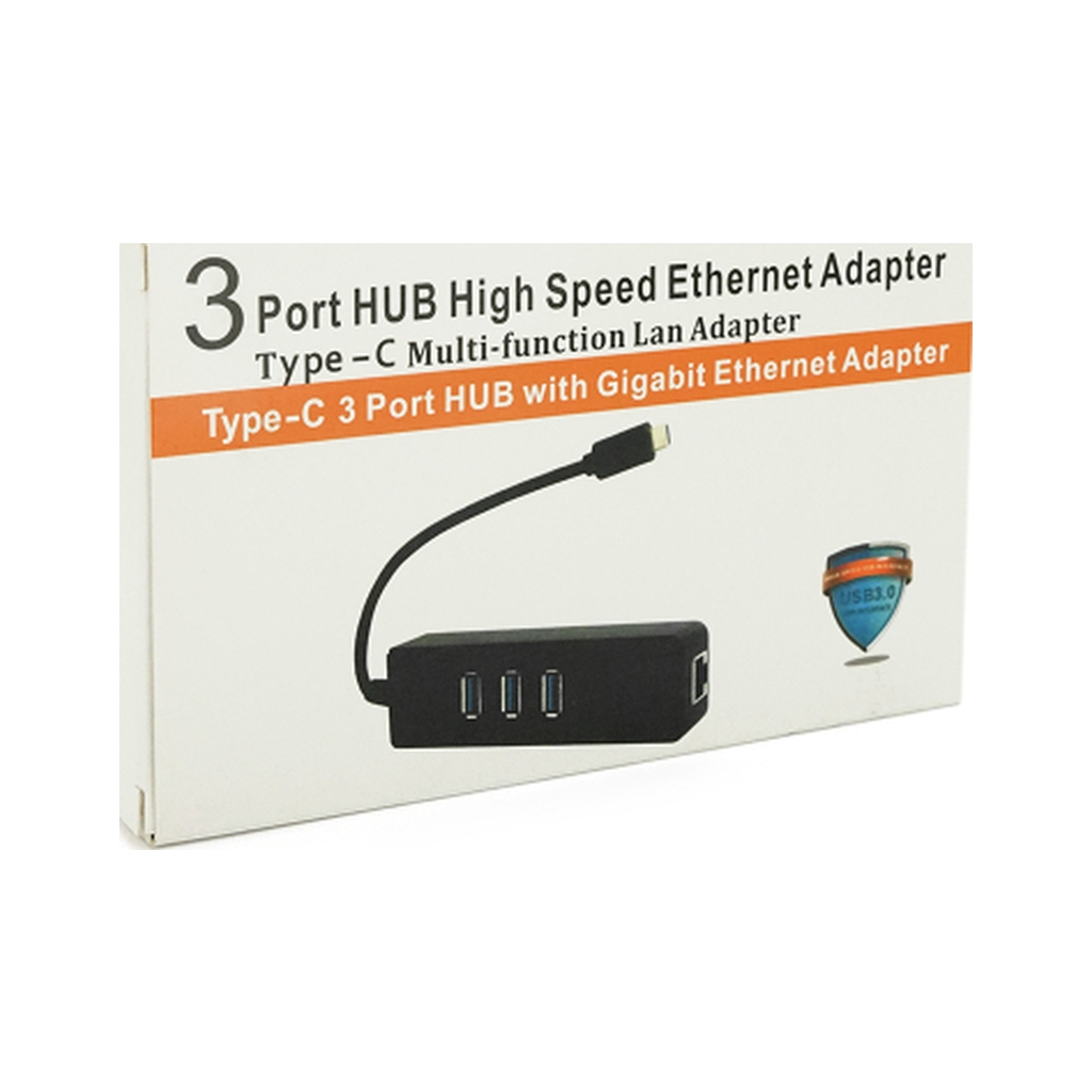 Концентратор Voltronic USB-C to 3xUSB 3.0 + RJ45 1000Mbps black (YT-TCA3H3+Et-W) - зображення 4