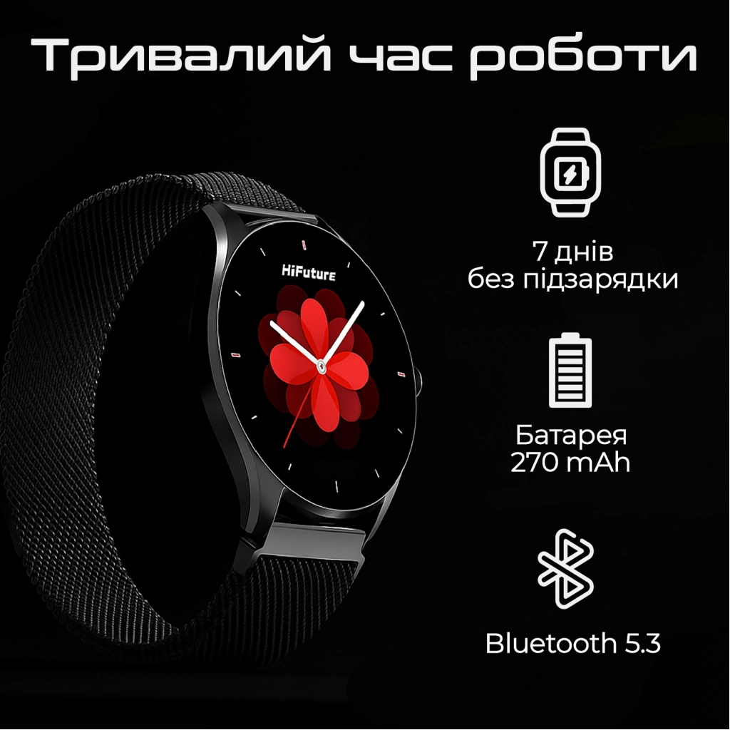 Смарт-годинник HiFuture aura 2 black (aura2.black) - зображення 5