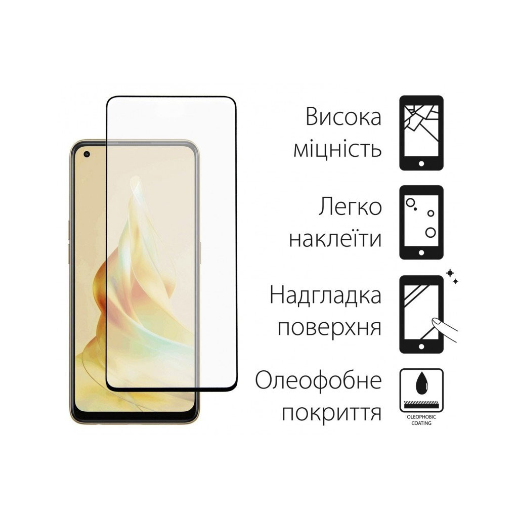 Скло захисне Dengos Full Glue OPPO Reno8 T (black) (TGFG-297) - зображення 2