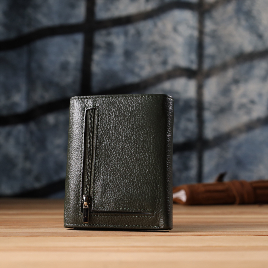 Гаманець ST Leather З натуральної шкіри Зелений (23074) - зображення 10