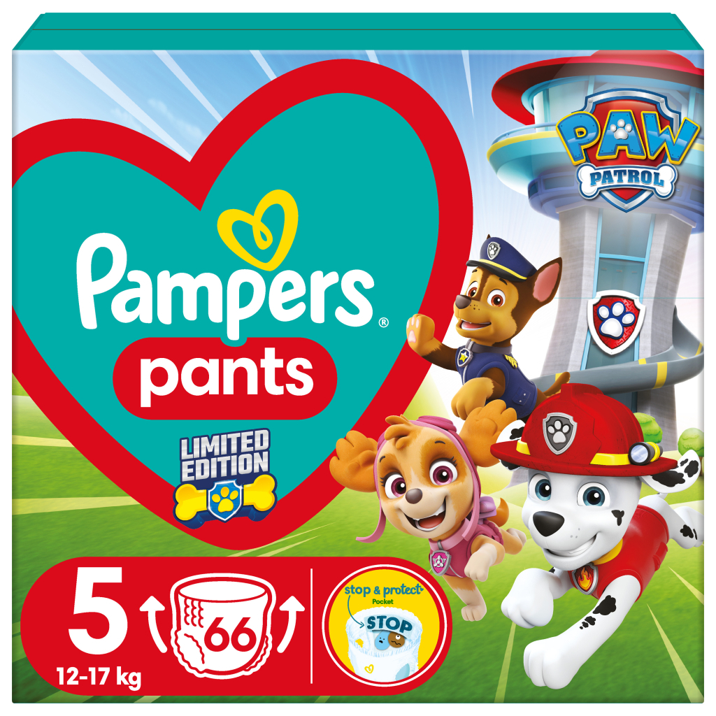 Підгузки Pampers Junior Розмір 5 (12-17кг) Paw Patrol 66 шт (8006540863619) - зображення 1