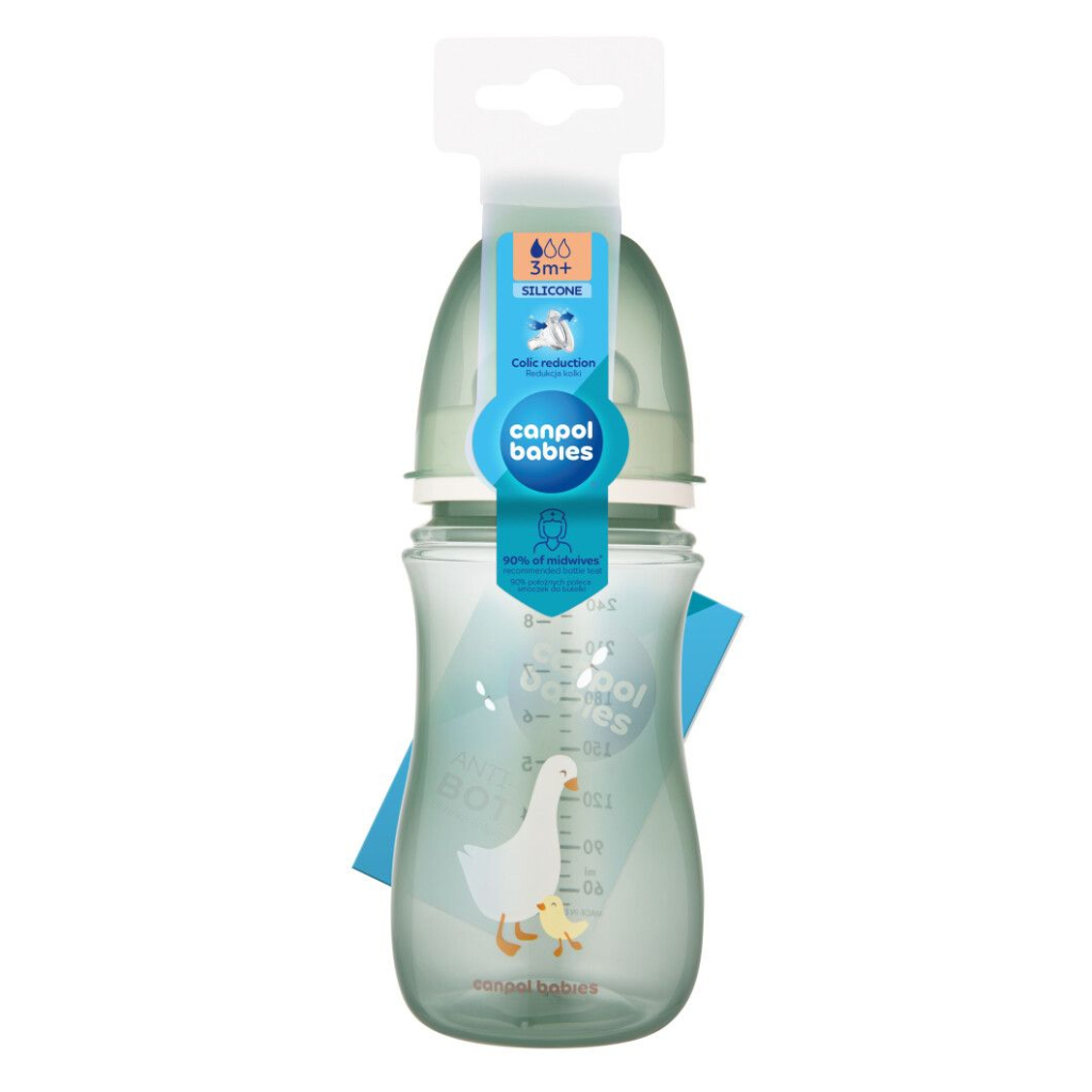 Пляшечка для годування Canpol babies Easystart - Гуси антиколікова з широким отвором 240 мл (35/245) - зображення 3