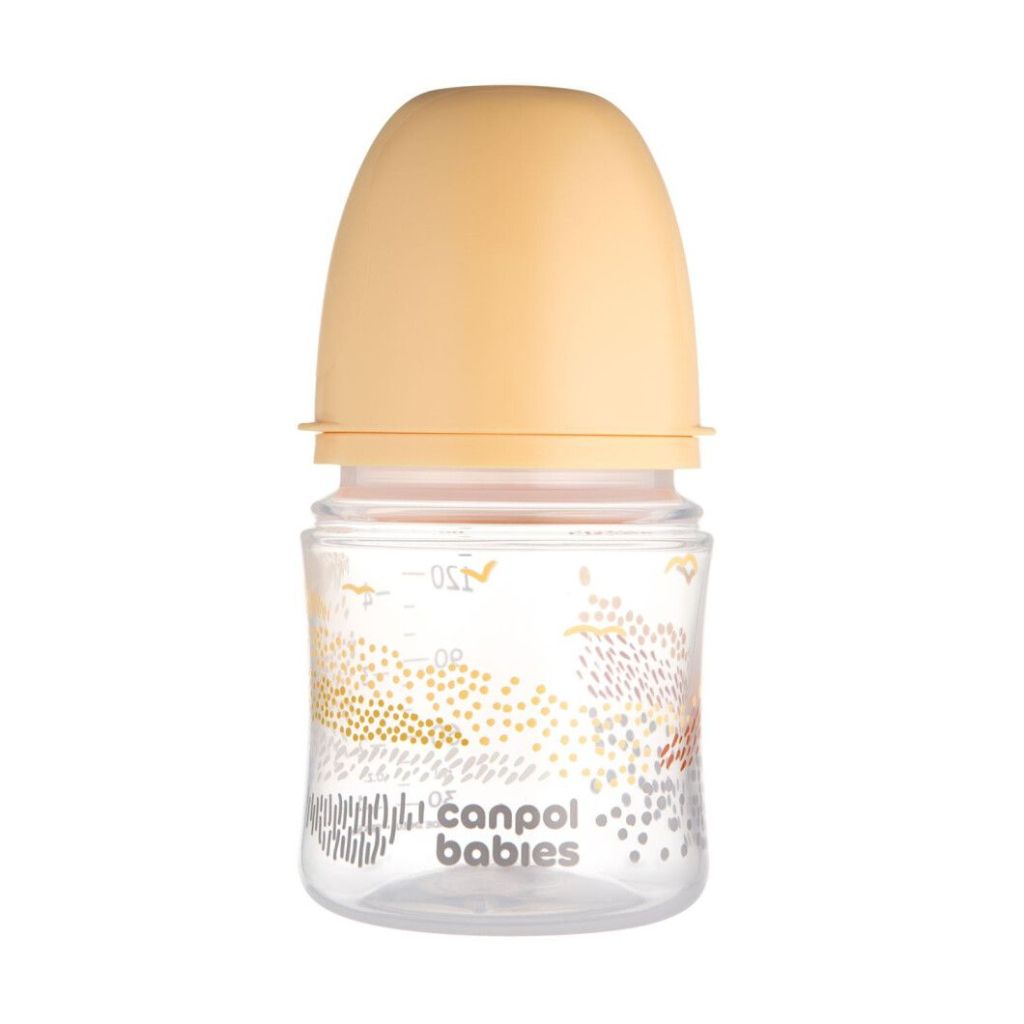 Пляшечка для годування Canpol babies Easystart MOUNTAINS антиколікова з широким отвором 120 мл бежева (35/242_bei) - зображення 1