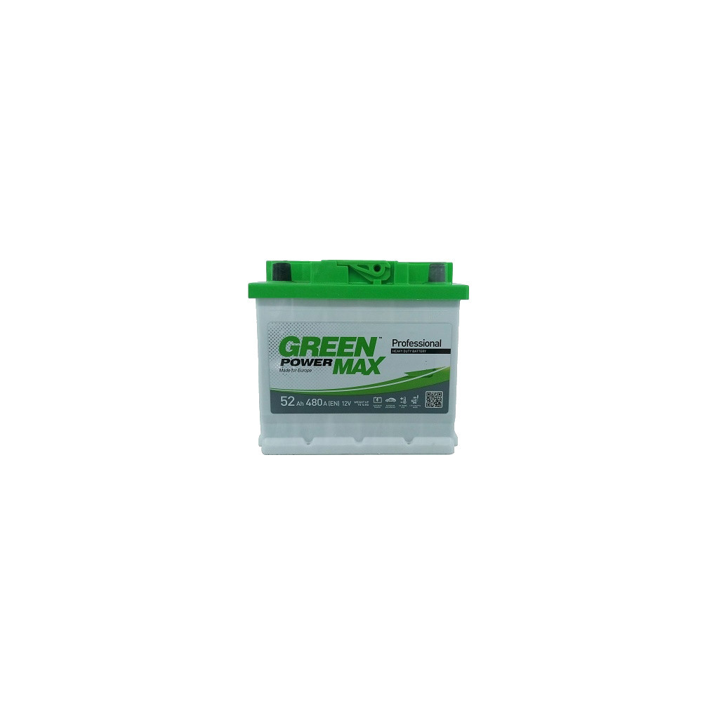 Акумулятор автомобільний GREEN POWER MAX 52Ah Ев (-/+) (480EN) (22374) - зображення 1