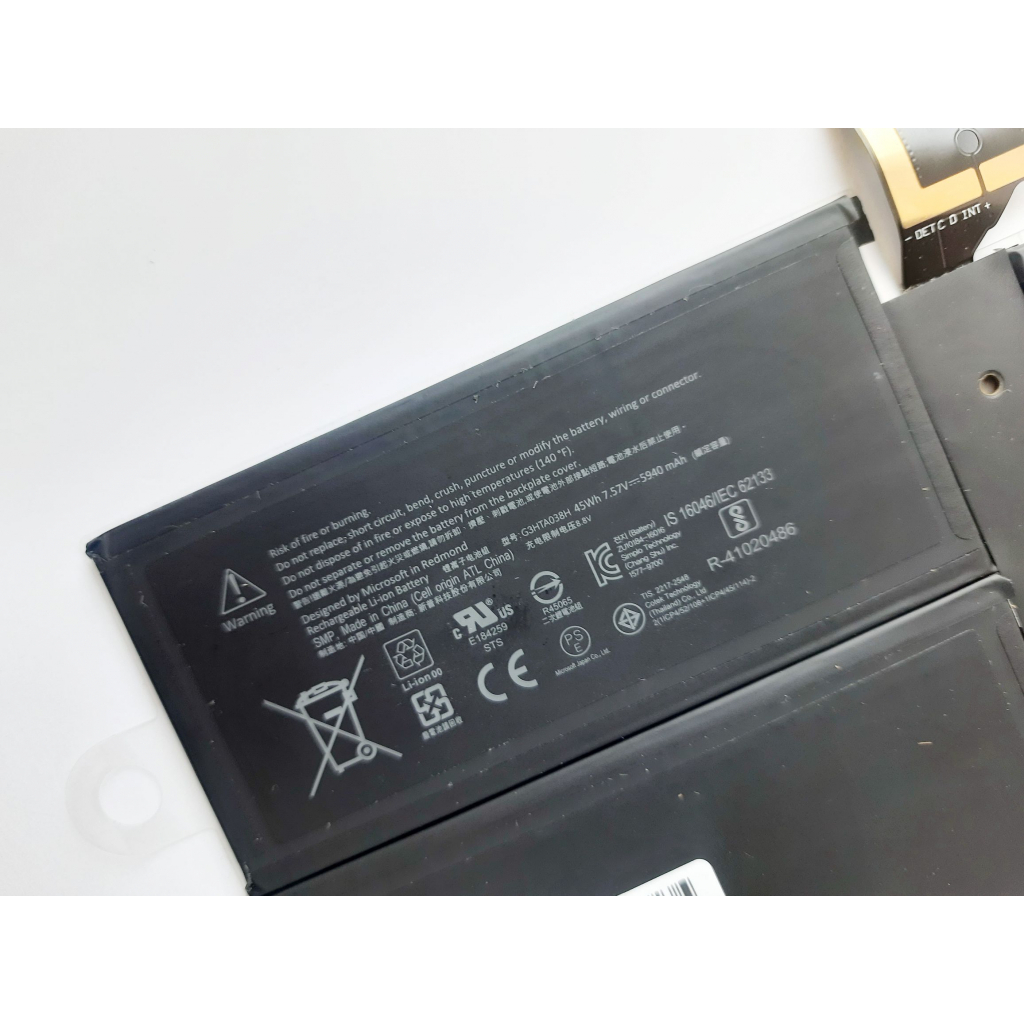 Акумулятор до ноутбука Microsoft Surface Pro 5 (Model 1796) G3HTA038H, 5940mAh (45Wh), 4cell, (A47516) - зображення 3