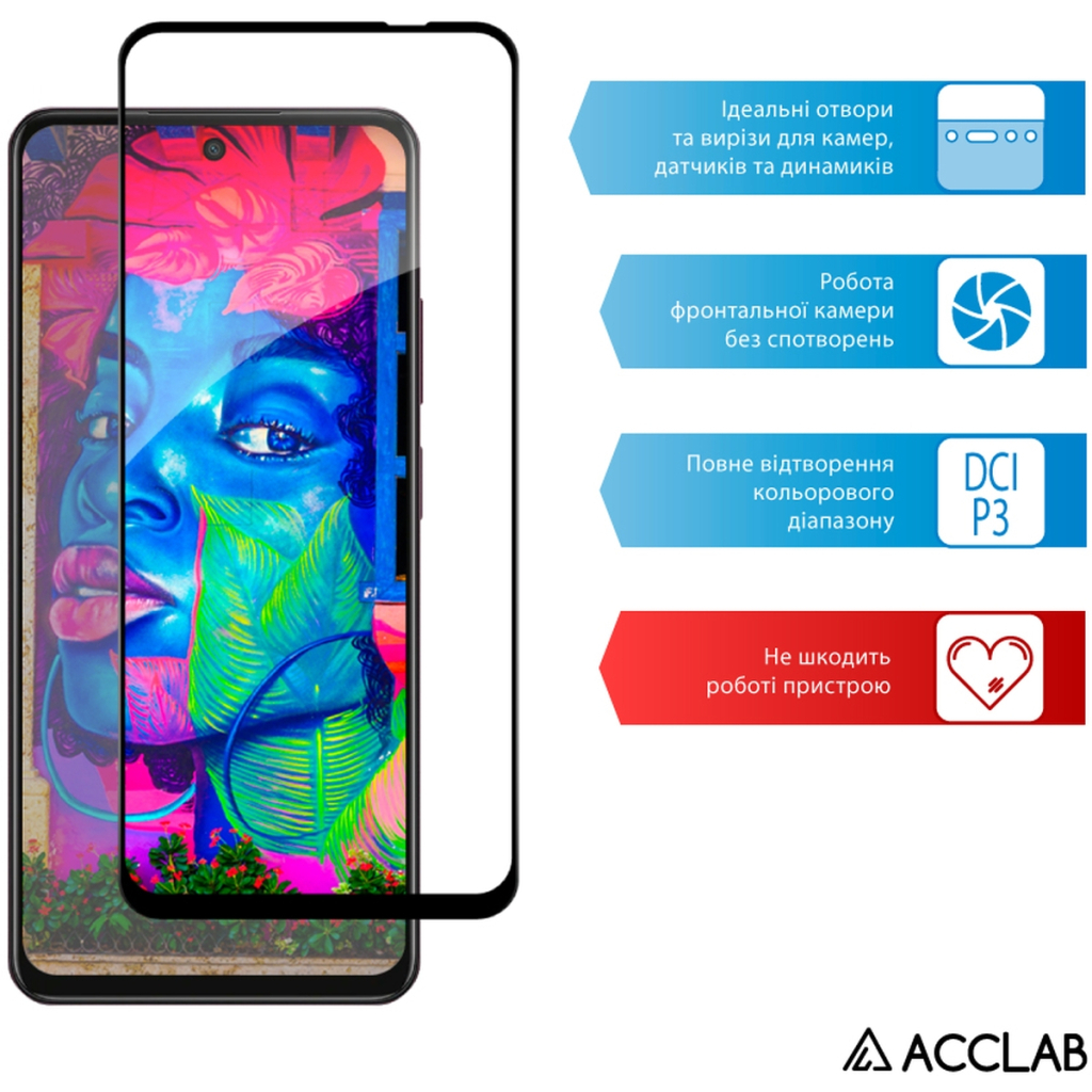 Скло захисне ACCLAB Full Glue Oppo A3x Black (1283126598890) - зображення 5