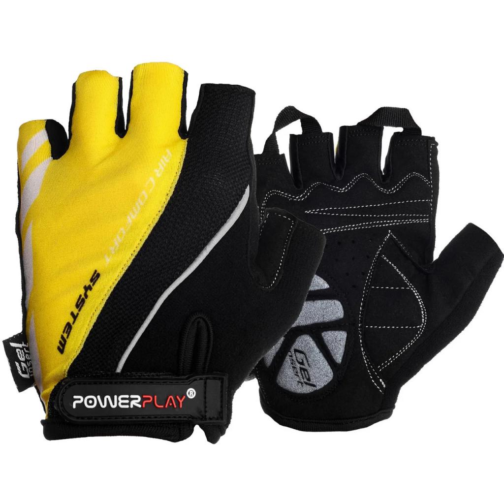 Велорукавиці PowerPlay 5024 Black/Yellow XL (5024D_XL_Yellow) - зображення 1