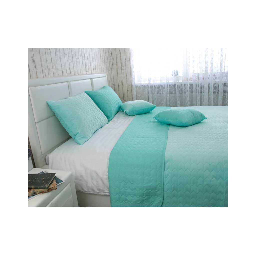 Покривало Руно двостороннє VeLour Ментолове 220х240 см (330.55_Tiffany) - зображення 2