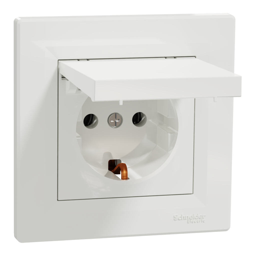 Розетка Schneider Electric ASFORA з кришкою, біла (EPH3100121) - изображение 2